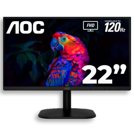 Monitor AOC LED Profesional plano 21.5 VA Full HD (1920 X 1080) / 120Hz / 1 ms / VGA / HDMI /Base Fija / Kensington Lock / Adaptive Sync./3 años de garantía y 1 año adicional en partes eléctricas