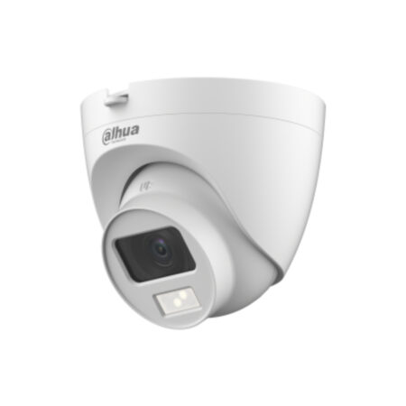 Camara Analoga Tipo Domo de 2 Megapixeles/ Iluminación Dual Inteligente + FullColor/ Lente de 2.8 mm/ 102 Grados de Apertura/ 20 Metros de IR y Luz Visible/ Microfono Integrado/ IP67/ Soporta: CVI/CVBS/AHD/TVI/D/TVI/
