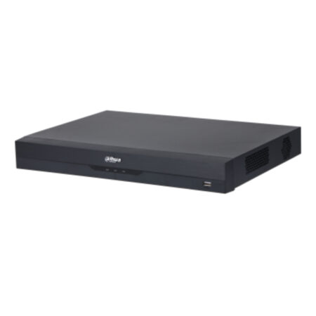 Grabador DVR Penta-brid de 32 canales/ Funciones IA QuickPick 2.0, Perimeter Protection, Face Recognition, SMD Plus, AI Coding/Soporta compresión de video eficiente: Smart H.265+, H.265, Smart H.264+ y H.264/ Audio bidireccional  en los 32 canales/ Soporta hasta 16 TB/ 2 bahias/ No incluye DD