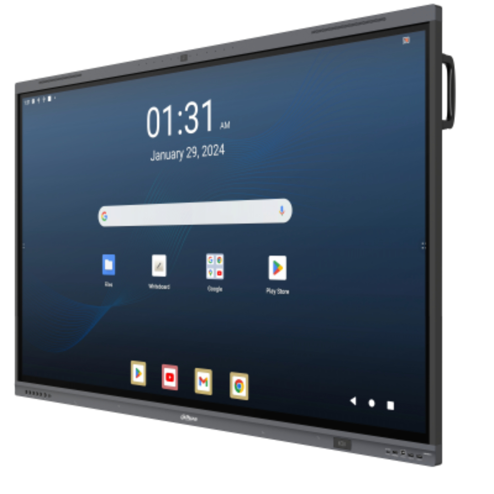 Pantalla interactiva Dahua inteligente UHD Lite de 65'', Android 13, certificación EDLA, Google Store, procesador de cuatro núcleos A76 y A55 8GB + 128 GB, 2 x 8 W + 2 x 18 W, NFC; seguimiento de voz + encuadre automático, Cámara de 48 MP + 8 micrófonos (Alcance: 12 m) Carga tipo C de 65 W + 15 W + BYOM - Image 2