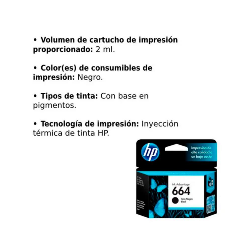 Cartucho Hp 664 Negro Original - Image 3