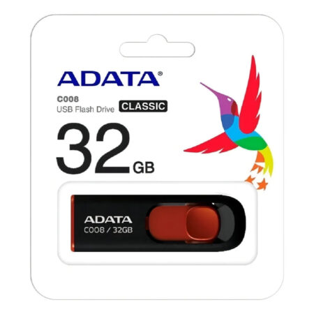 Memoria USB ADATA 2.0 C008 Retráctil 32GB COLOR Negra