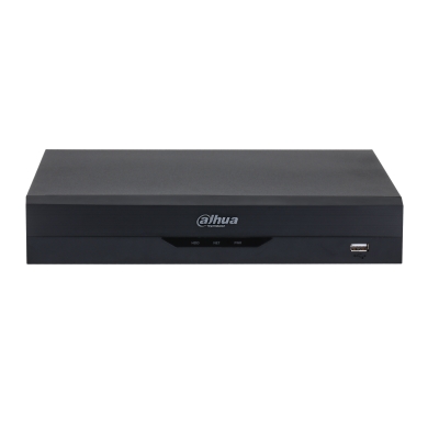 Grabador DVR  Penta-brid 4 canales analógicos + hasta 6 IP (6 MP máx.)/ IA integrada AcuPick, Perimeter Protection, SMD Plus, Face Recognition, AI Codin/Compresión de video Smart H.265+, H.265, dual-stream/Conectividad adicional Cámaras Wi-Fi/ soporta hasta 10 TB/ 1 bahia/